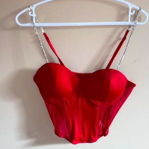 Red Forever 21 diamond strap corset size women’s US M